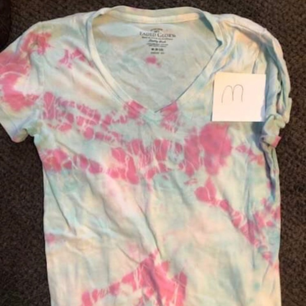 Faded Glory Medium blue and pink tye dye t-shirt